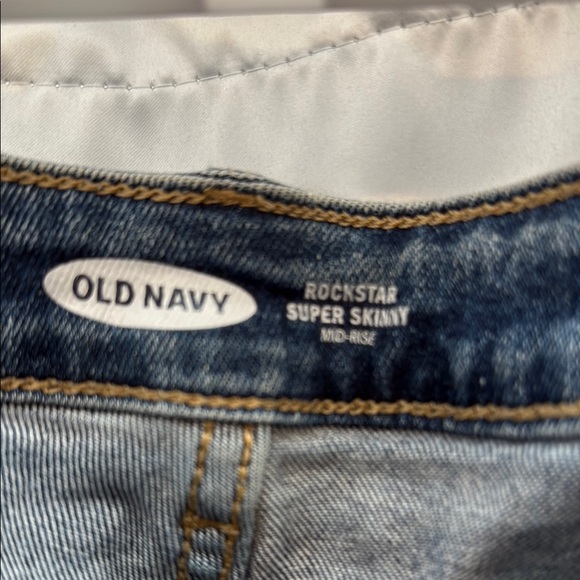 Old Navy Blue Boyfriend Jeans Distressed Casual - Picture 2 of 4